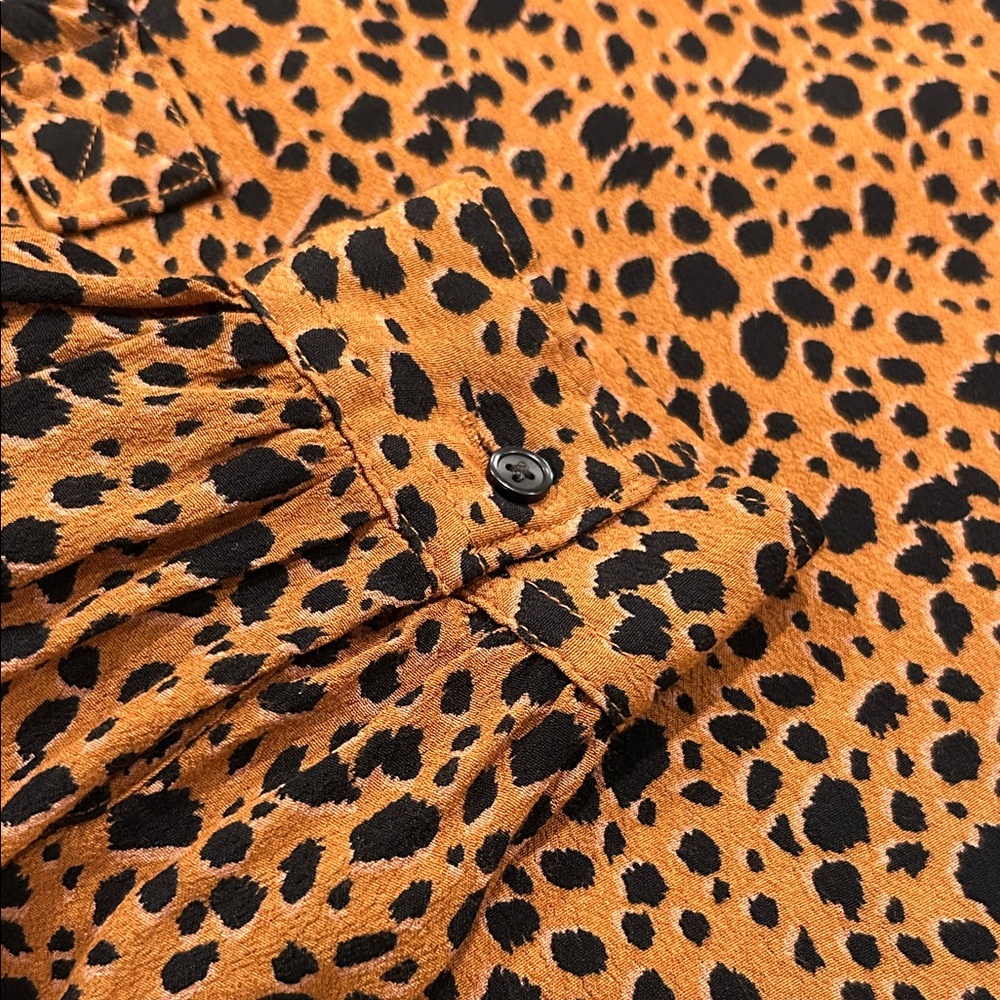 Gap Orange And Black Patterned Blouse And Skirt S… - image 3